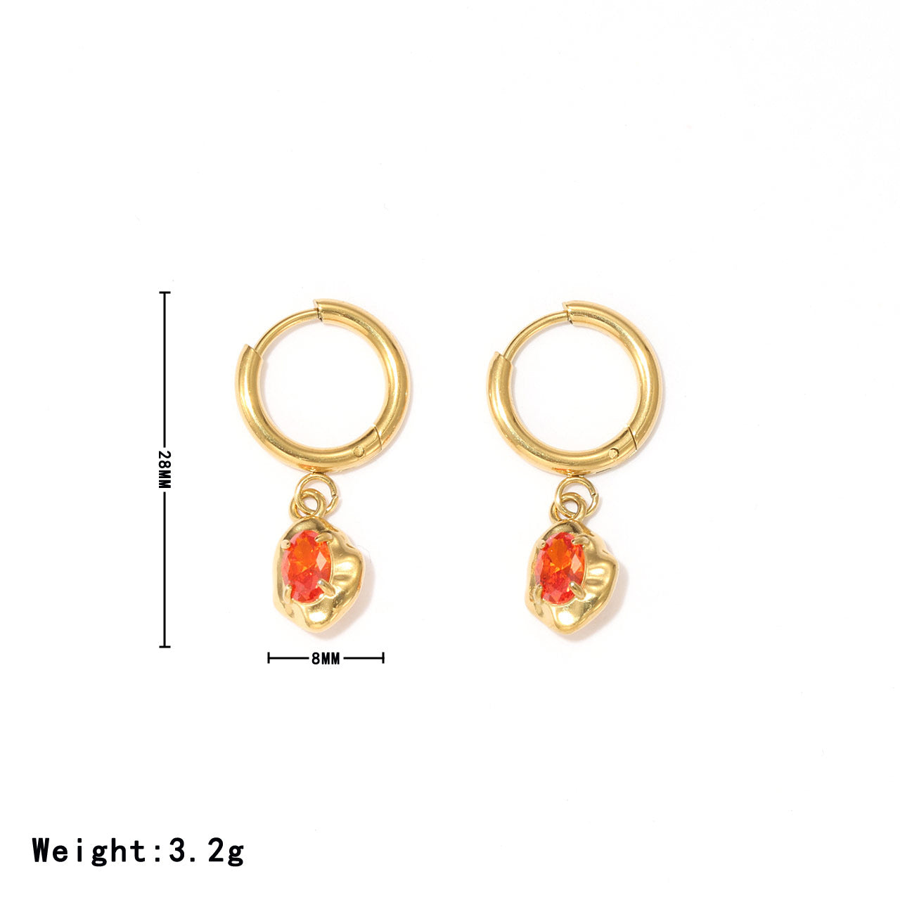 1 Pair Vintage Style Simple Style Irregular Inlay Stainless Steel Zircon White Gold Plated Gold Plated Drop Earrings