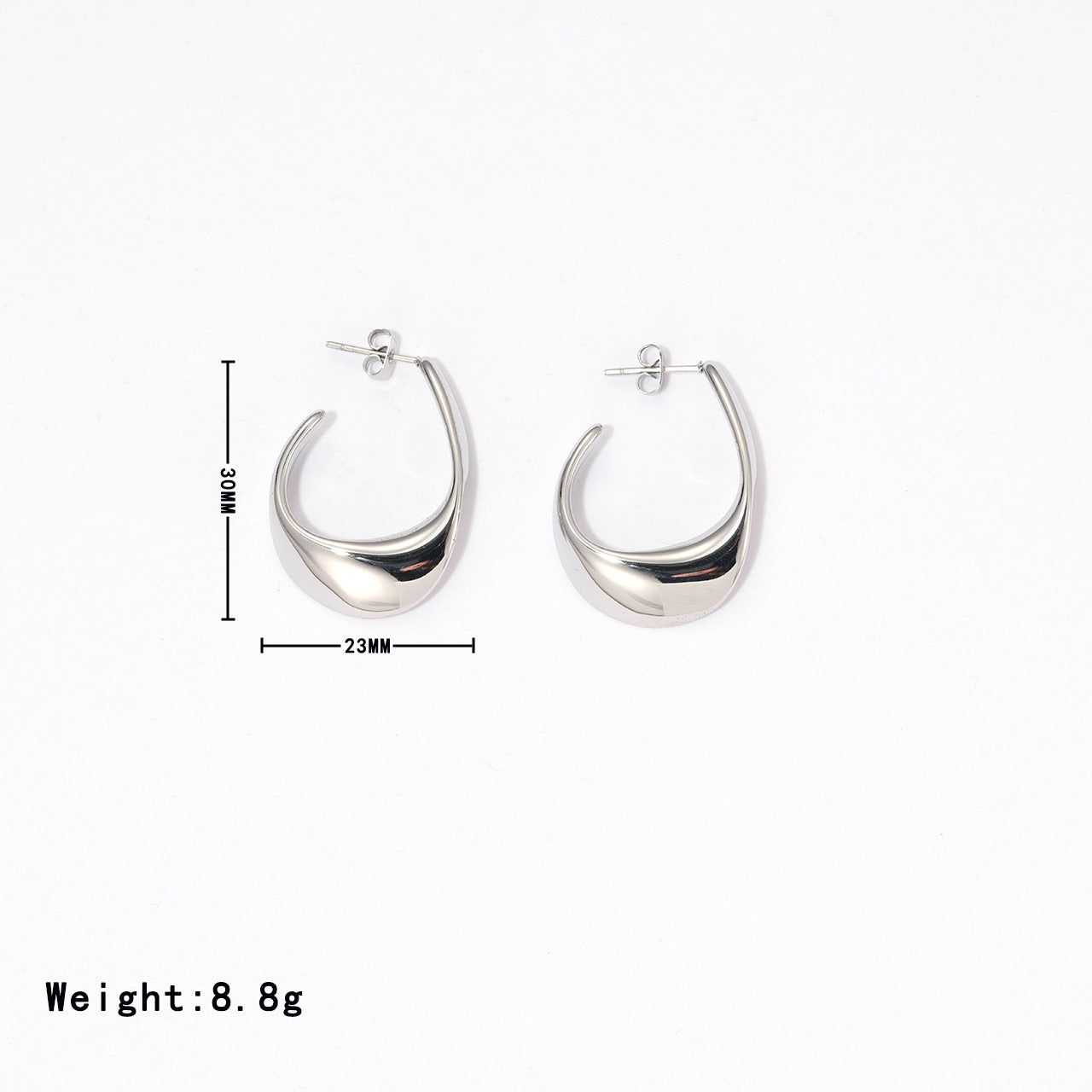 1 Pair Casual Vintage Style Simple Style Solid Color Stainless Steel White Gold Plated Gold Plated Ear Studs