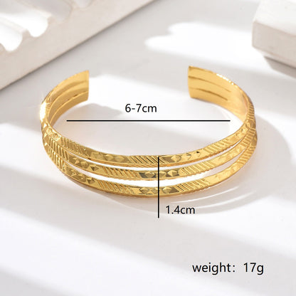 Stainless Steel IG Style Simple Style Solid Color Hollow Out Bangle