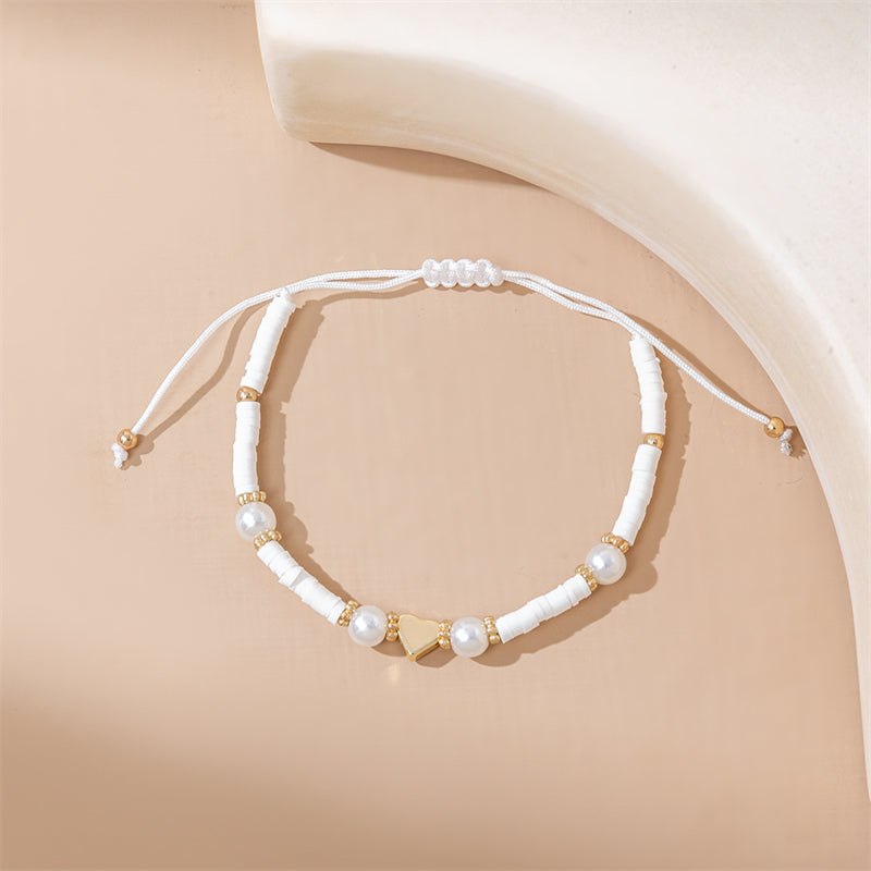 Casual Simple Style Star Heart Shape Soft Clay Beaded Women's Bracelets