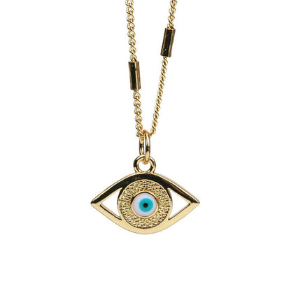 Copper Simple Style Classic Style Devil's Eye Enamel Pendant Necklace