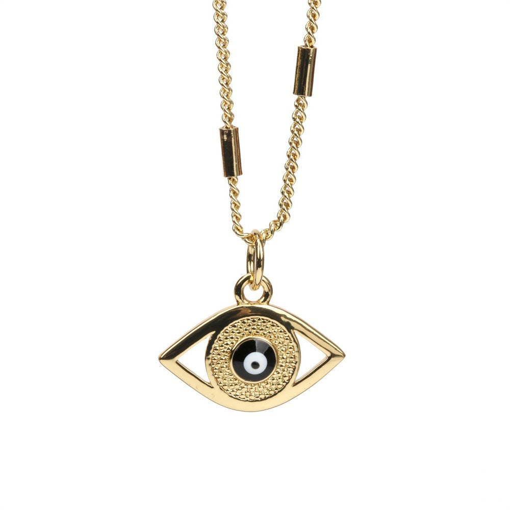 Copper Simple Style Classic Style Devil's Eye Enamel Pendant Necklace