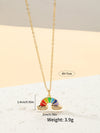 Copper Simple Style Rainbow Inlay Zircon Pendant Necklace