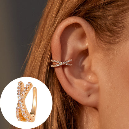 1 Piece Simple Style Commute Geometric Inlay Copper Zircon Ear Cuffs