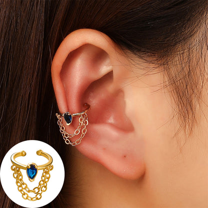 1 Piece Simple Style Commute Geometric Inlay Copper Zircon Ear Cuffs