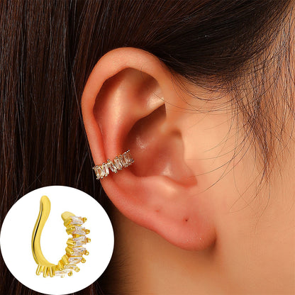 1 Piece Simple Style Commute Geometric Inlay Copper Zircon Ear Cuffs