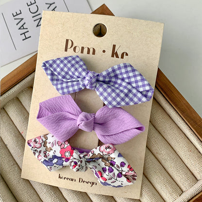 Kid'S Sweet Bow Knot Alloy Cloth Hair Clip