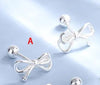 1 Pair Casual Scissors Bow Knot Plating Sterling Silver Ear Studs