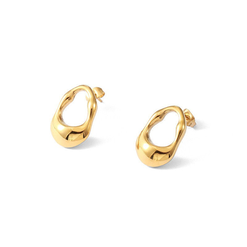 1 Pair IG Style Simple Style Irregular Hollow Out Copper 18K Gold Plated Ear Studs