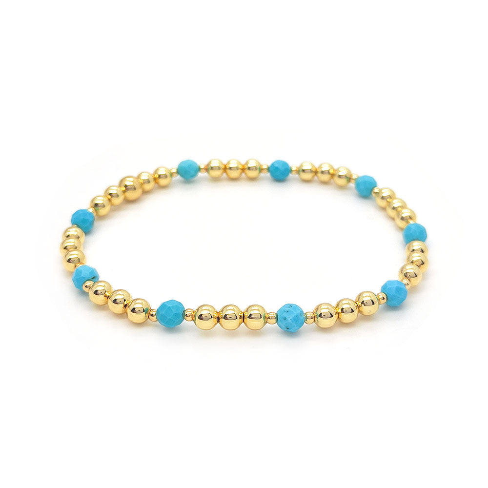 IG Style Handmade Simple Style Round Beaded Turquoise Copper Bracelets In Bulk