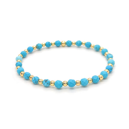 IG Style Handmade Simple Style Round Beaded Turquoise Copper Bracelets In Bulk