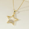 Copper Simple Style Star Inlay Zircon Pendant Necklace