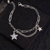 Copper IG Style Simple Style Star Chain Inlay Zircon Bracelets