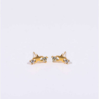 1 Pair Simple Style Star Inlay Stainless Steel Zircon Gold Plated Ear Studs