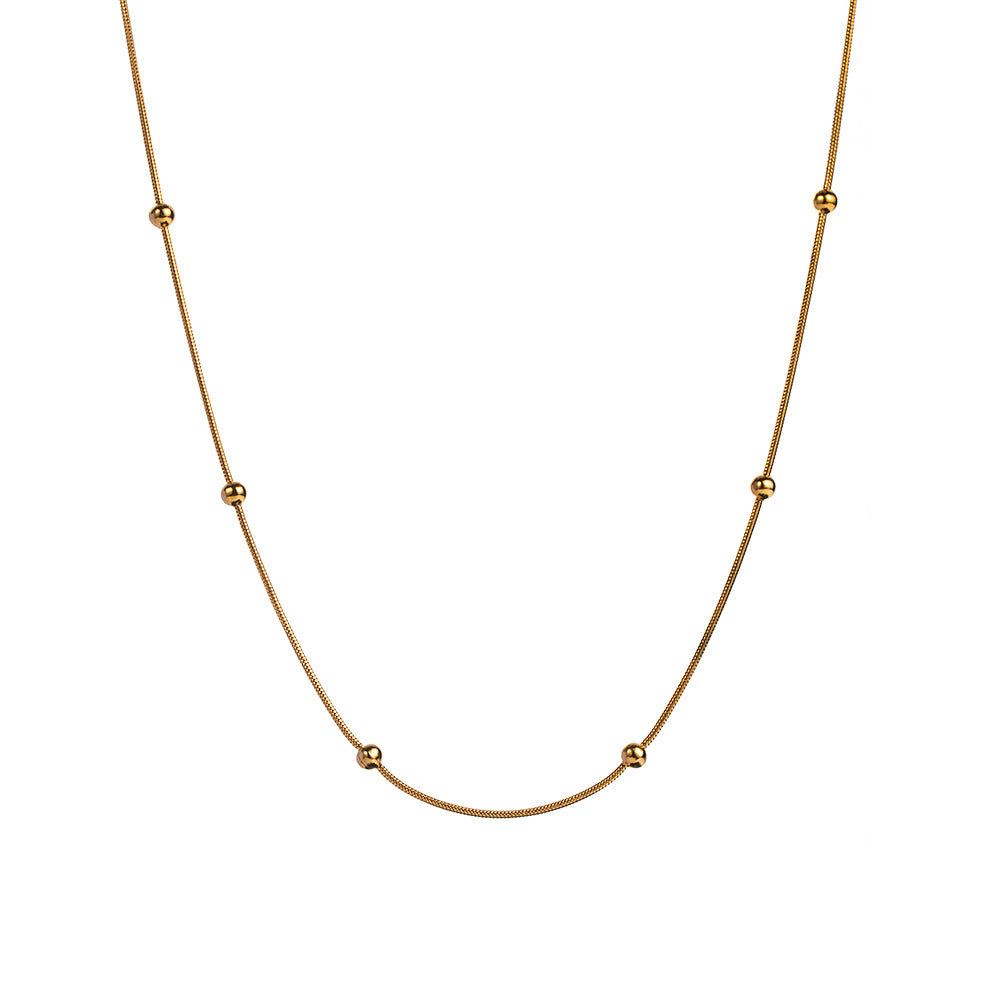 Casual Simple Style Solid Color Stainless Steel 18k Gold Plated Necklace