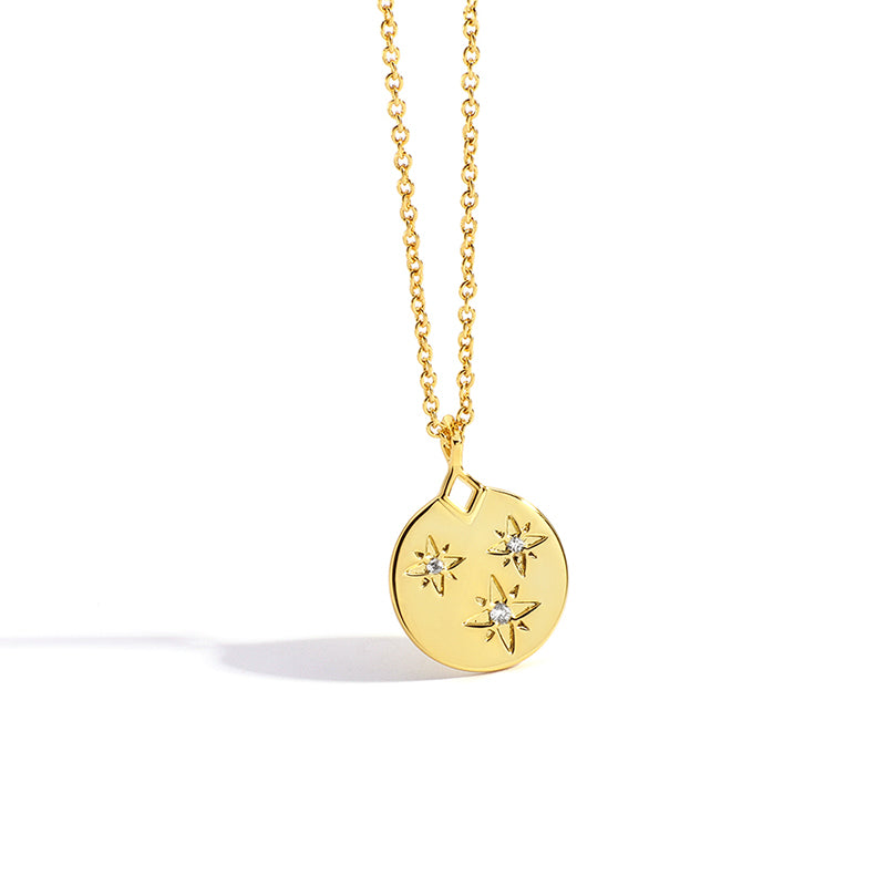 Copper 18K Gold Plated IG Style Simple Style Hexagram Round Inlay Zircon Pendant Necklace