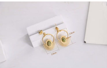 1 Pair Retro Geometric Plating Titanium Steel Gold Plated Drop Earrings