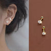 3 Pieces Streetwear Solid Color Inlay Stainless Steel Zircon Cartilage Earrings