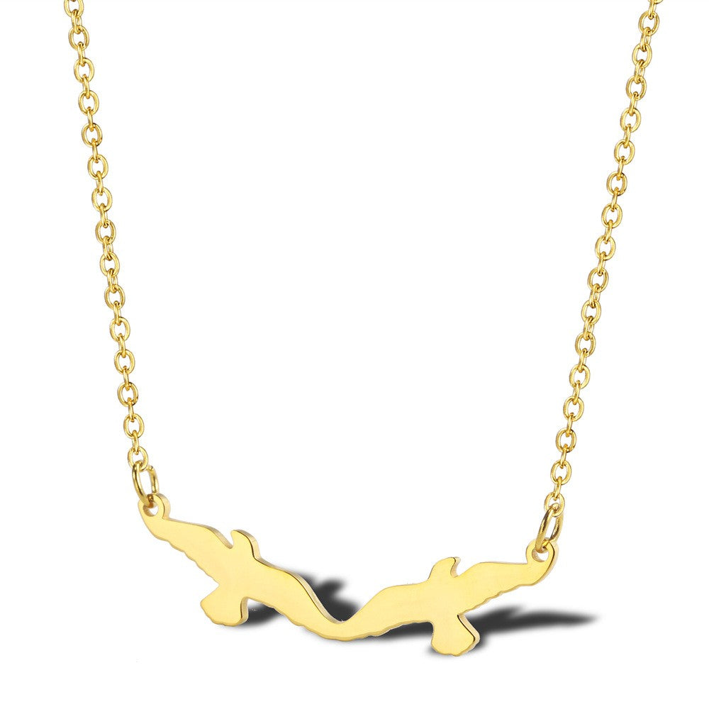 Stainless Steel 18K Gold Plated Simple Style Classic Style Little Bear Dinosaur Plating Pendant Necklace