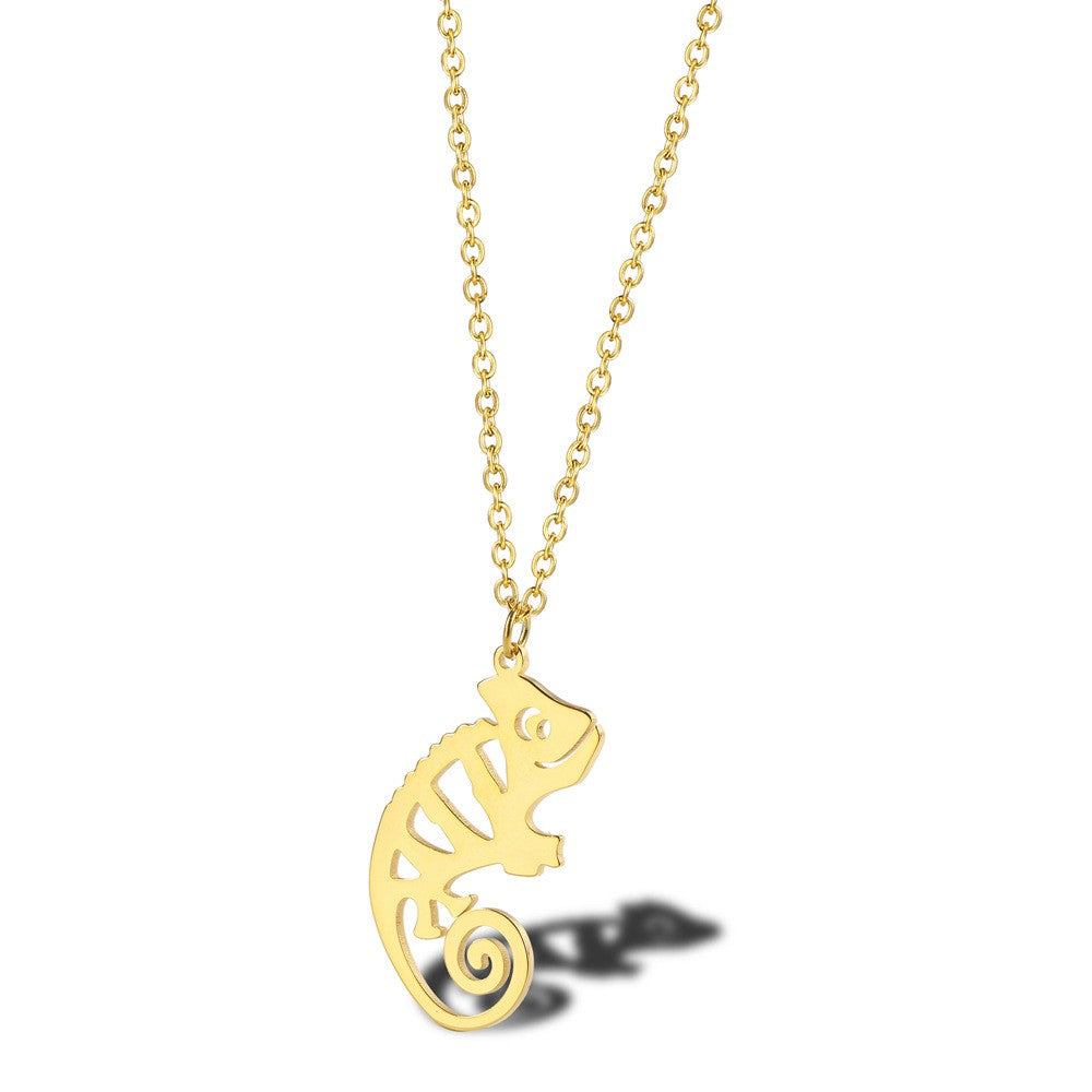 Stainless Steel 18K Gold Plated Simple Style Classic Style Little Bear Dinosaur Plating Pendant Necklace