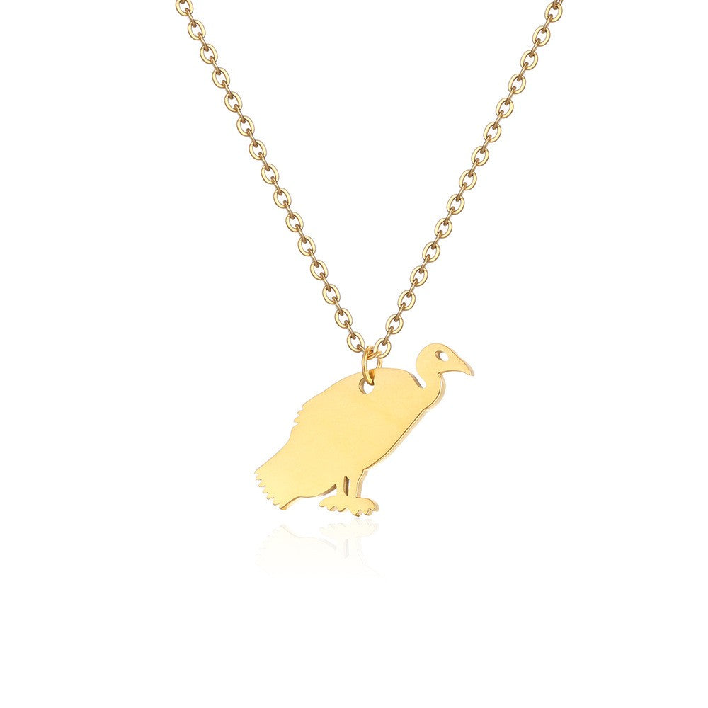 Stainless Steel 18K Gold Plated Simple Style Classic Style Little Bear Dinosaur Plating Pendant Necklace