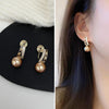 1 Pair Simple Style Leaf Flower Bow Knot Inlay Copper Zircon Drop Earrings