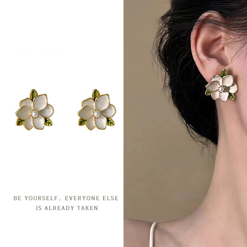 1 Pair Simple Style Leaf Flower Bow Knot Inlay Copper Zircon Drop Earrings