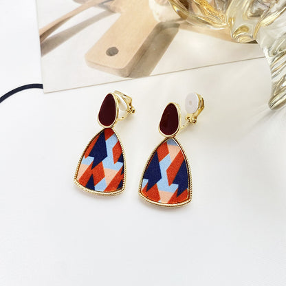 1 Pair Retro Color Block Enamel Alloy Drop Earrings