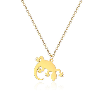 Stainless Steel 18K Gold Plated Simple Style Classic Style Little Bear Dinosaur Plating Pendant Necklace