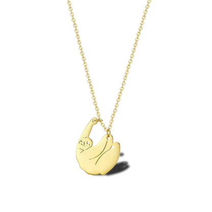 Stainless Steel 18K Gold Plated Simple Style Classic Style Little Bear Dinosaur Plating Pendant Necklace