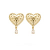 1 Pair Simple Style Heart Shape Carving Sterling Silver Ear Studs