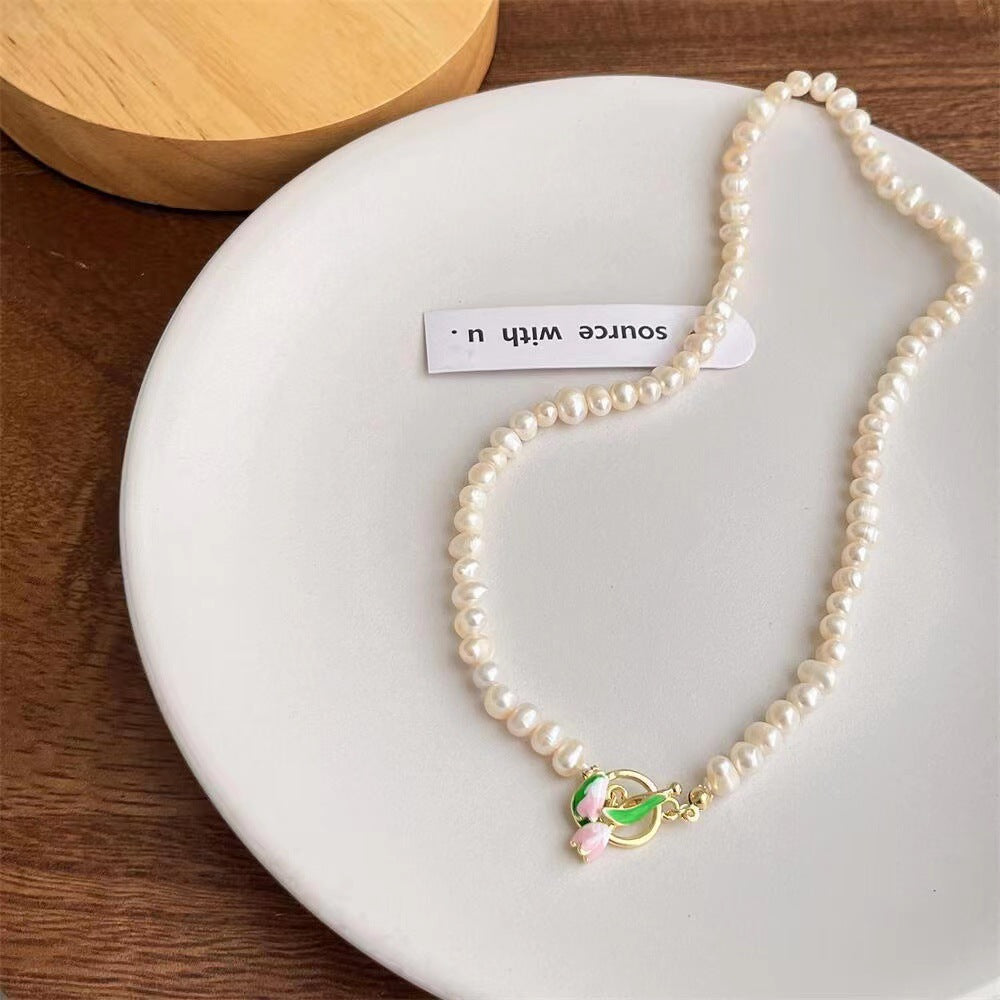 Sweet Flower Imitation Pearl Alloy Women's Necklace