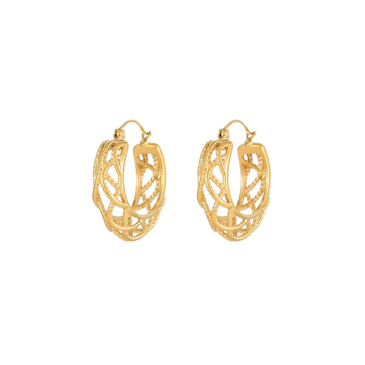 1 Pair Classic Style Geometric Stainless Steel Titanium Steel Gold Plated Earrings