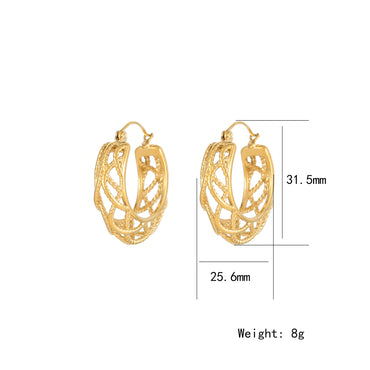 1 Pair Classic Style Geometric Stainless Steel Titanium Steel Gold Plated Earrings