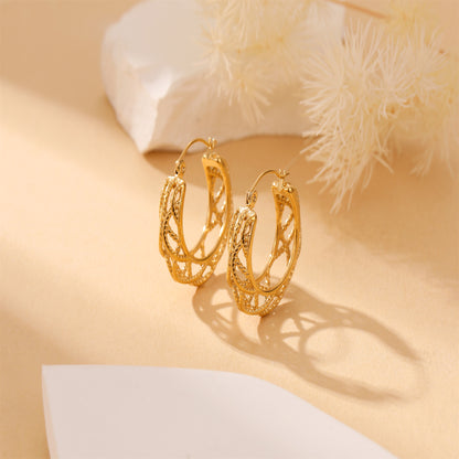 1 Pair Classic Style Geometric Stainless Steel Titanium Steel Gold Plated Earrings