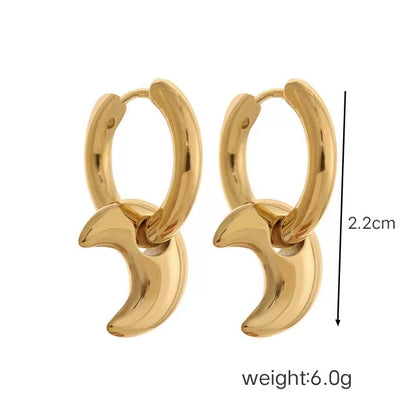 1 Pair Simple Style Classic Style Heart Shape Stainless Steel 18K Gold Plated Earrings