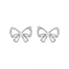 1 Pair Sweet Bow Knot Plating Inlay Copper Zircon Ear Studs