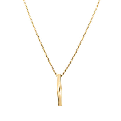 Casual Simple Style Commute Geometric Stainless Steel Twist Polishing 18K Gold Plated Unisex Pendant Necklace