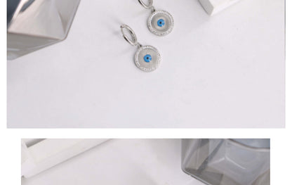 1 Pair Casual Simple Style Devil's Eye Plating Inlay Stainless Steel Zircon Drop Earrings