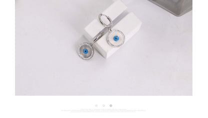 1 Pair Casual Simple Style Devil's Eye Plating Inlay Stainless Steel Zircon Drop Earrings