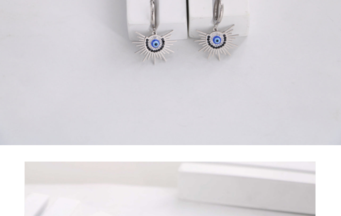 1 Pair IG Style Devil's Eye Plating Inlay Titanium Steel Zircon Drop Earrings