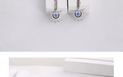 1 Pair IG Style Devil's Eye Plating Inlay Titanium Steel Zircon Drop Earrings