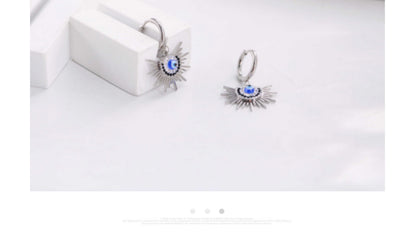 1 Pair IG Style Devil's Eye Plating Inlay Titanium Steel Zircon Drop Earrings