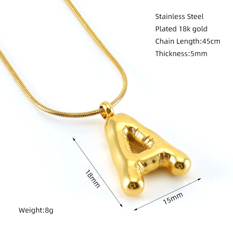 Titanium Steel Hip-Hop Letter Plating Pendant Necklace