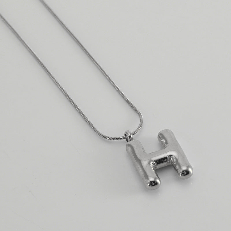 Titanium Steel Hip-Hop Letter Plating Pendant Necklace