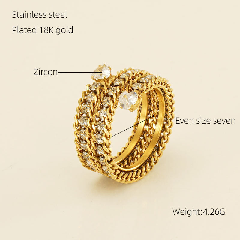 Stainless Steel Vintage Style Geometric Rings