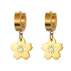 1 Pair Simple Style Flower Plating Stainless Steel Drop Earrings