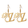 1 Pair Elegant Simple Style Letter Lotus Plating Stainless Steel Drop Earrings