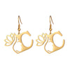 1 Pair Elegant Simple Style Letter Lotus Plating Stainless Steel Drop Earrings