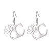 1 Pair Elegant Simple Style Letter Lotus Plating Stainless Steel Drop Earrings